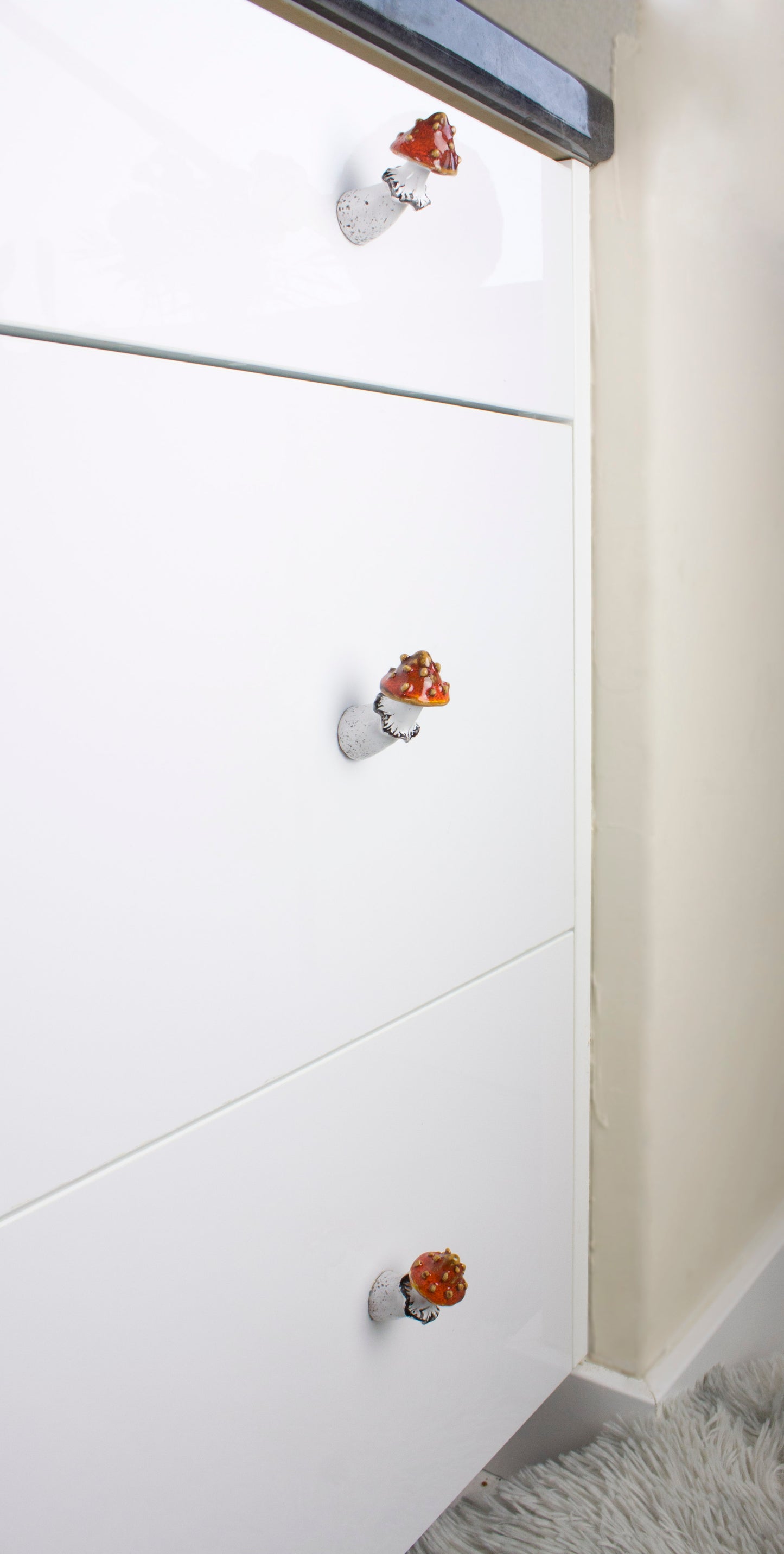 Mushroom cabinet knobs, Dresser knobs, Drawer decor, Door knobs, Amanita Cabinet pulls, Drawer knobs, Cabinet handles, Ceramic hardware