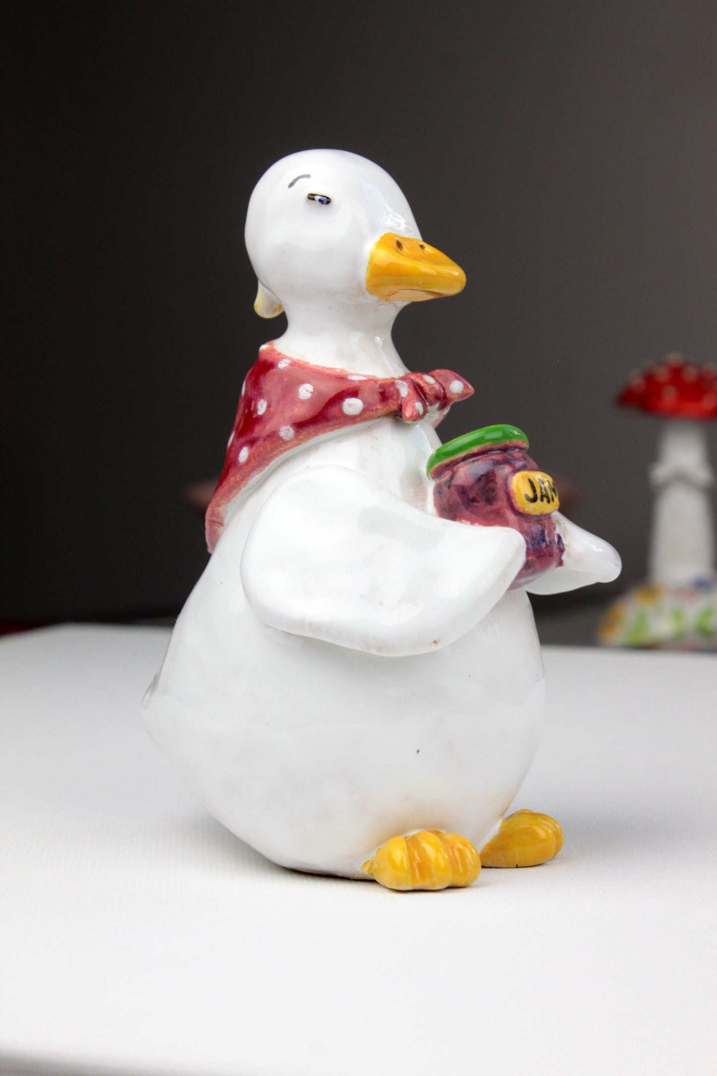 Goose With Jam Figurine, Ceramic Mother Goose, Funny Goose, Christmas Goose Figurine, Granny Goose, Grandma Goose Figurine