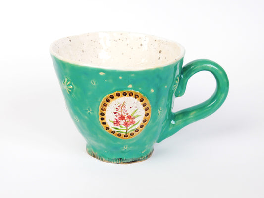 Turquoise Fairytale Mug With Fireweed