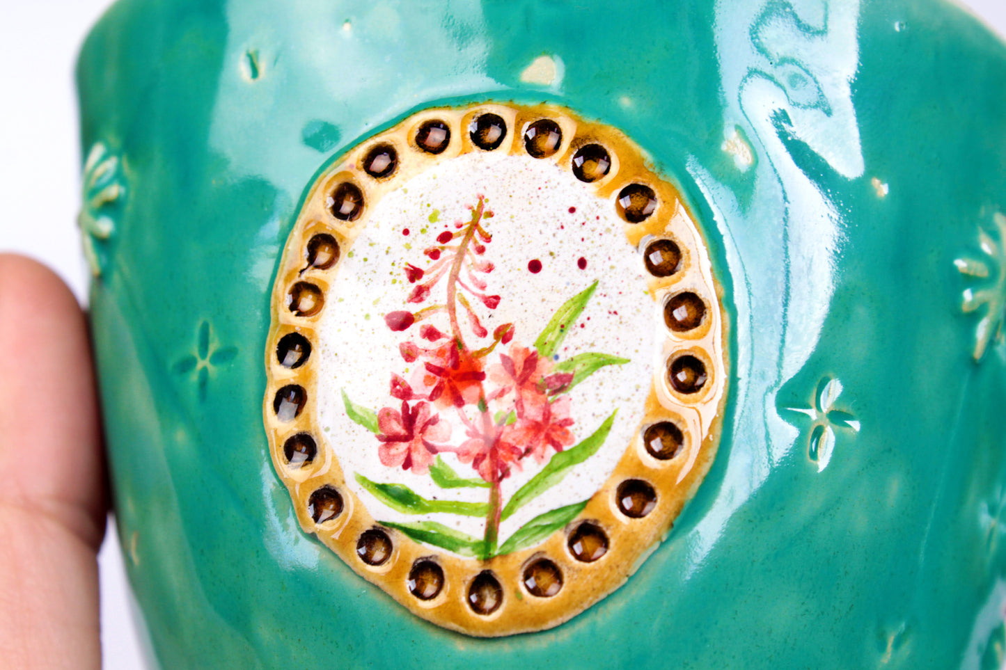 Turquoise Fairytale Mug With Fireweed