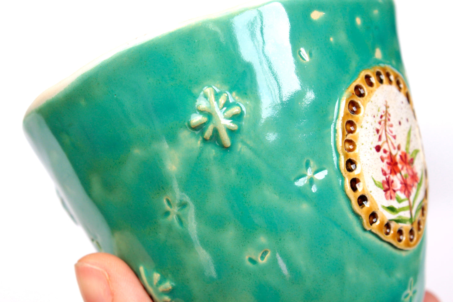 Turquoise Fairytale Mug With Fireweed