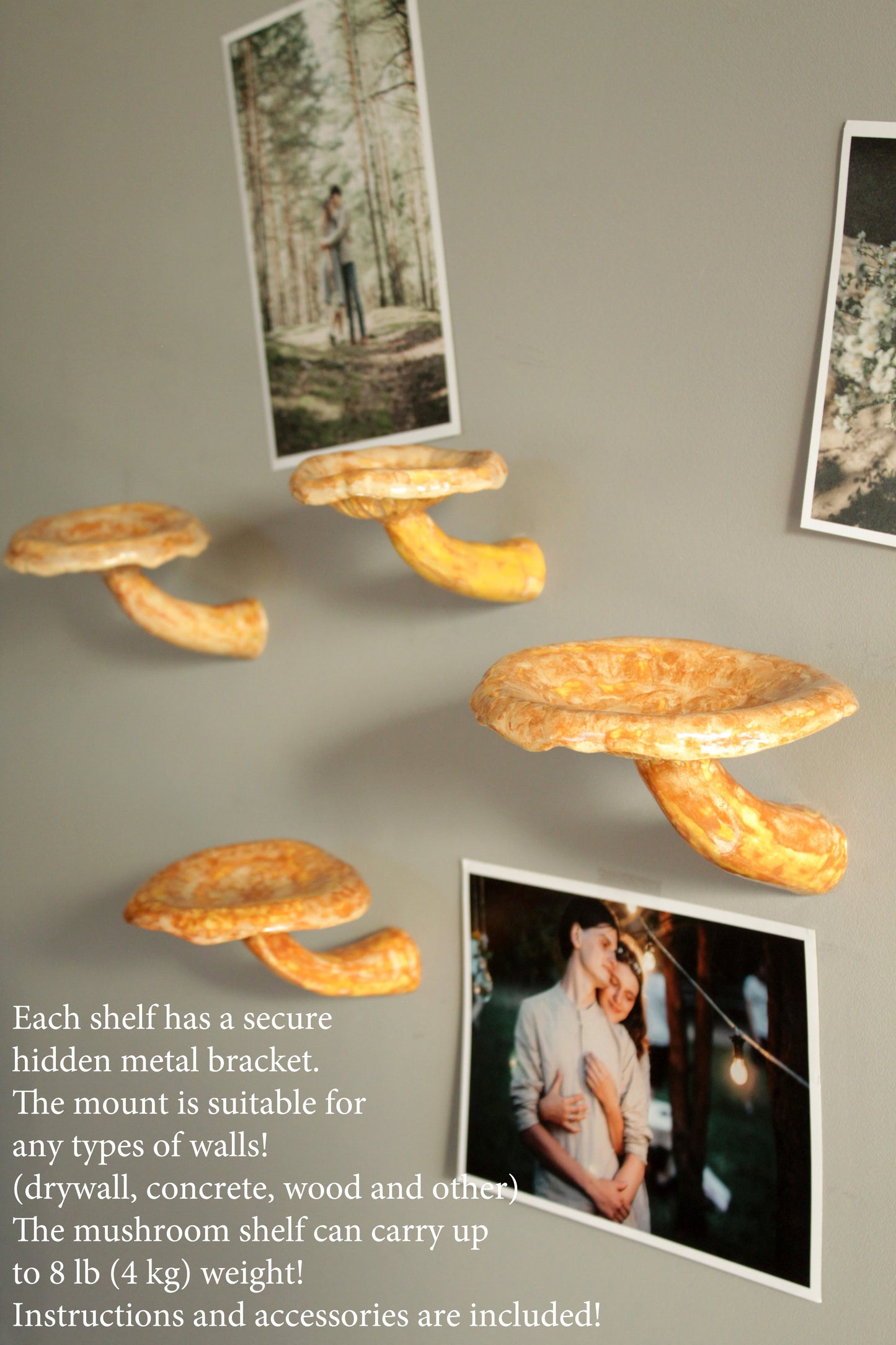 Mushroom hanging shelf