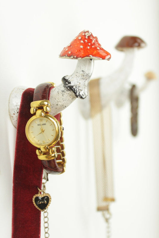 Set of 3 mushroom wall hooks