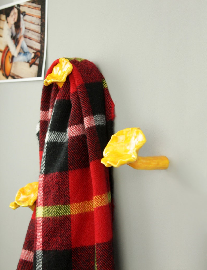 Chanterelle mushroom wall hook