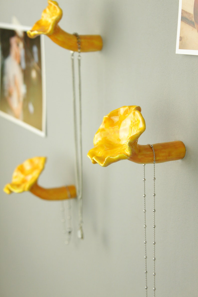 Chanterelle mushroom wall hook