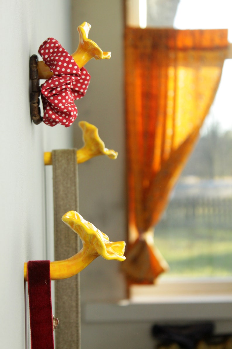 Chanterelle mushroom wall hook