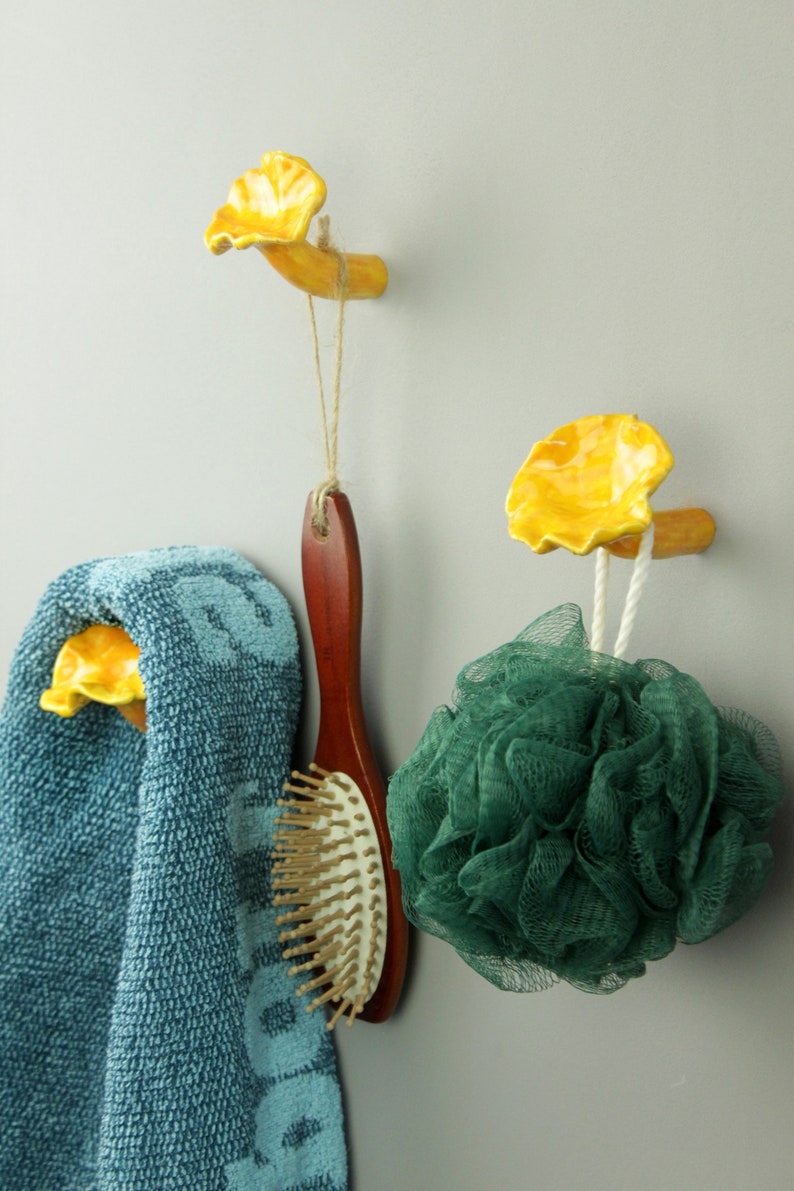 Chanterelle mushroom wall hook
