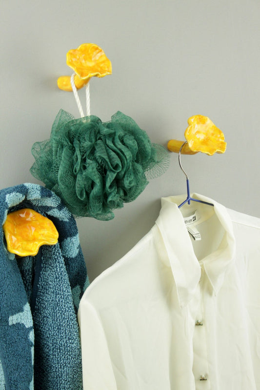 Chanterelle mushroom wall hook