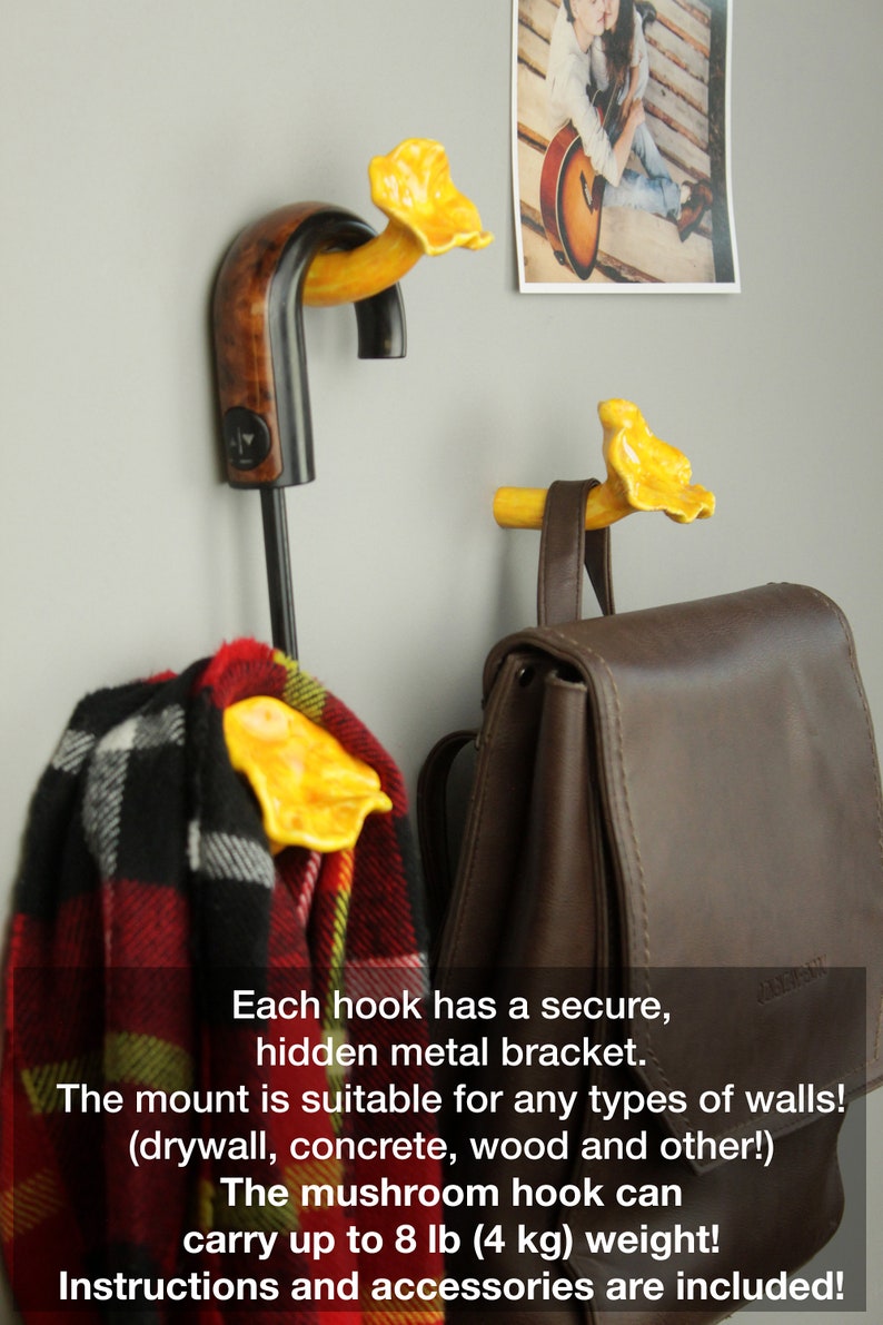 Chanterelle mushroom wall hook