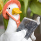Goose With Mushroom Book Figurine. Ceramic Art For Mushroom Lovers. Farmhouse Ornaments. Geese Art. Mushroom Lovers Birthday Gift