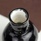 Black vase with flower, pottery vase, ceramic vase, small vase with relief, boho vase, black little vase with rose hip