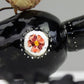 Black vase with flower, pottery vase, ceramic vase, small vase with relief, boho vase, black little vase with rose hip