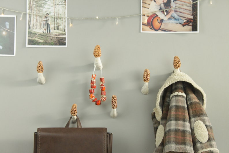 Morel mushroom wall hook