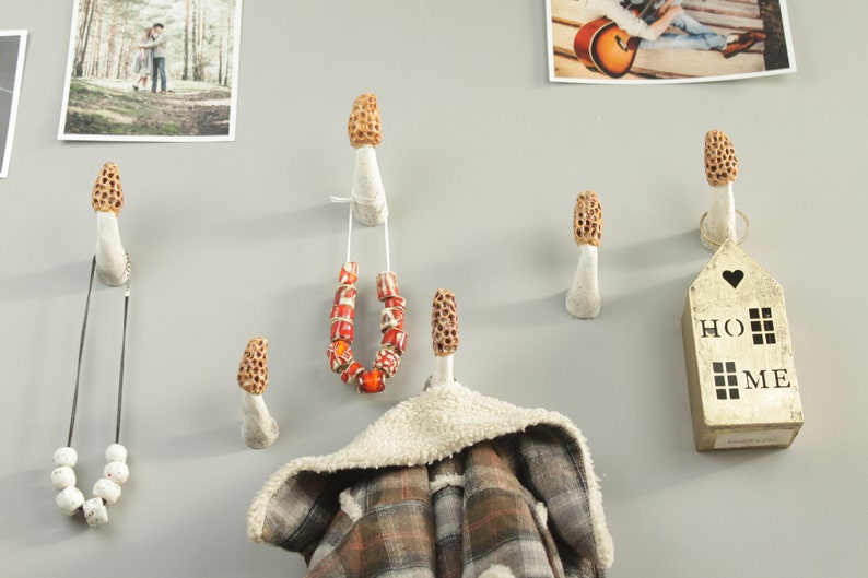 Morel mushroom wall hook