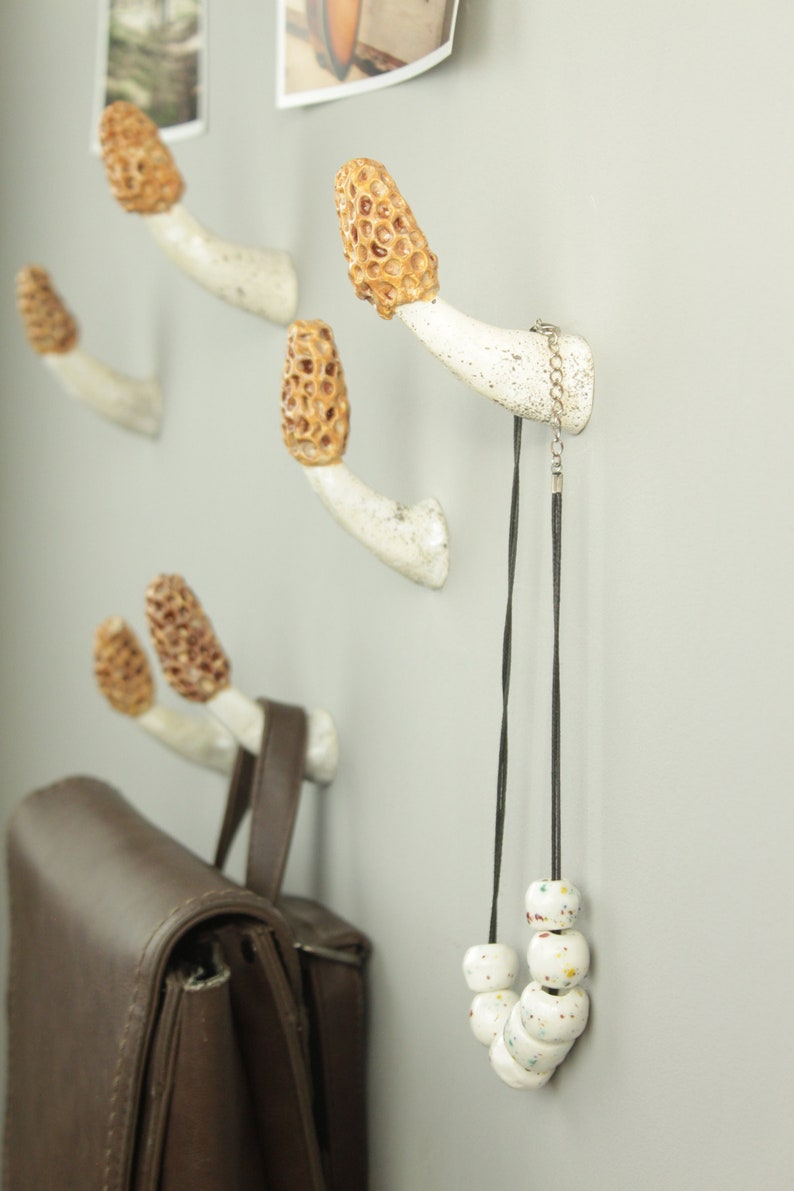 Morel mushroom wall hook